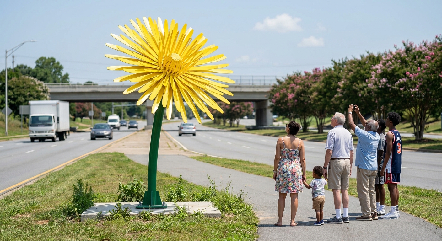 Winston-Salem Asks Residents to Vote on Locations for Five New 12-Foot Dandelion Sculptures