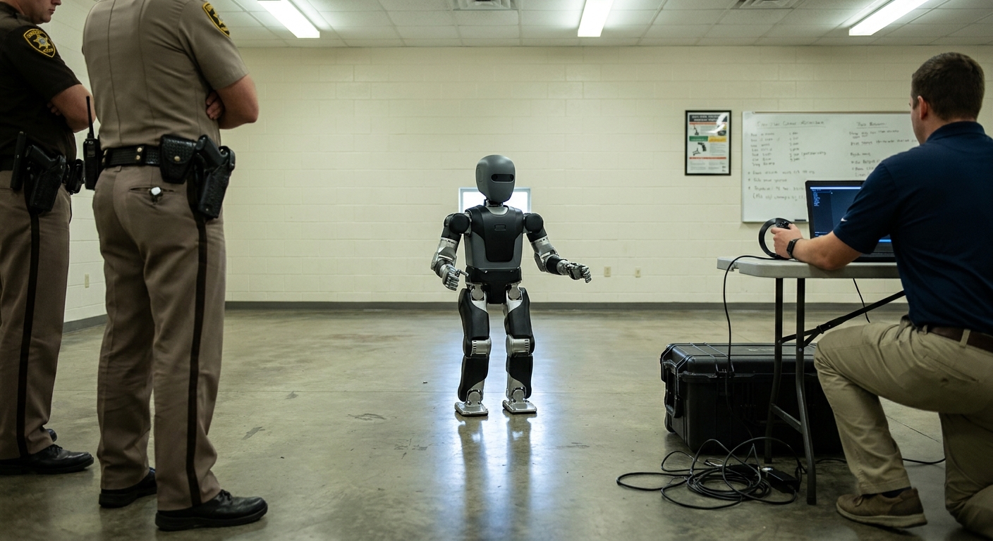 Forsyth County Sheriff Demonstrates University's Humanoid Robot, Explores Potential Law-Enforcement Uses