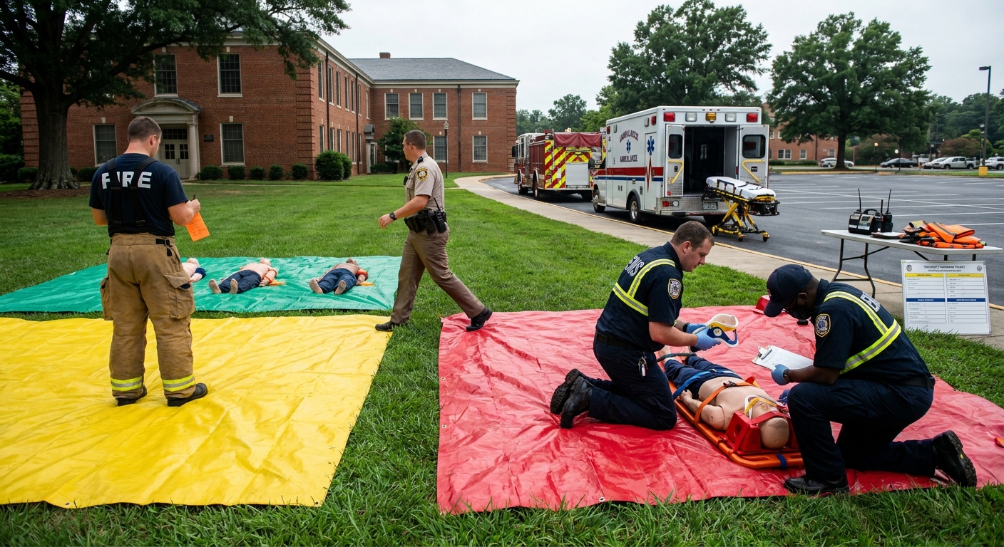 Forsyth County Emergency Responders Hold Mass Casualty Training on WSSU Campus
